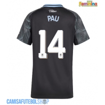 Camisa de time de futebol Aston Villa Pau Torres #14 Replicas 2º Equipamento Feminina 2025-26 Manga Curta